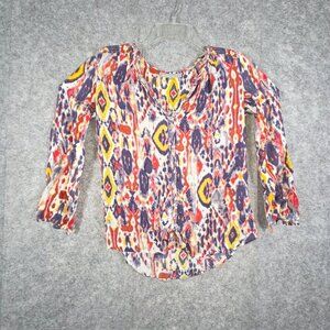 Daniel Rainn Women's Long Sleeve  Pullover Career Casual Blouse Multi Color XS